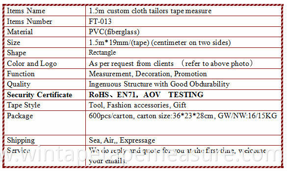 Custom Colorful Cloth Fabric Leather Tailor Waist Measurement Centimeter Sewing Tape Measure Custom